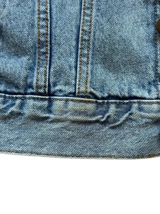 Nickelodeon denim trucker jacket Medium collared button up 90s kid light jean - Picture 5 of 6